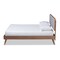 Baxton Studio Dilara Light Grey Upholstered Walnut Finished Queen Size Platform Bed 156-9408-9441 - alternate 6
